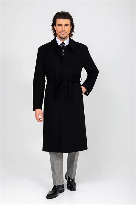 Erkek siyah palto uzun